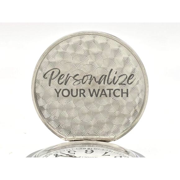 Celtic Knot Pocket Watch - Elegant Black Enamel Face with Silver Design Gift - Picture 8 of 9